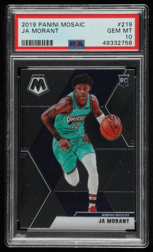 Ja Morant 2019-20 Panini Mosaic #219 RC (PSA 10) at PristineAuction.com Ja Morant 2019-20 Panini Mosaic #219 RC (PSA 10) at PristineAuction.com