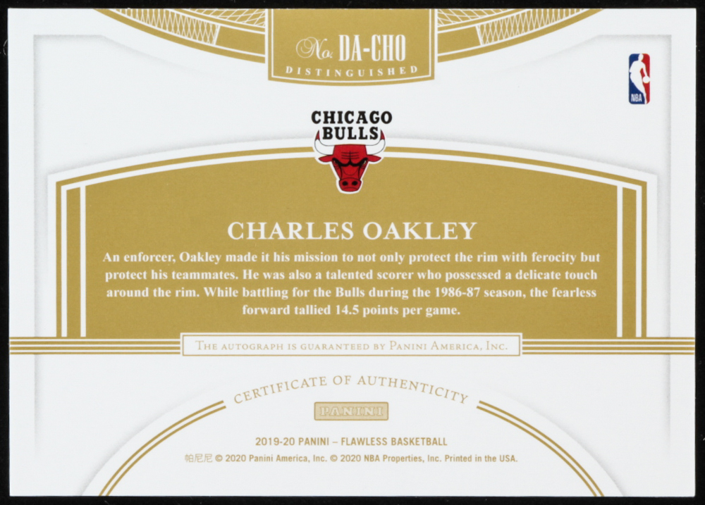 Charles Oakley 2019-20 Panini Flawless Distinguished Autographs #25 at PristineAuction.com Charles Oakley 2019-20 Panini Flawless Distinguished Autographs #25 at PristineAuction.com