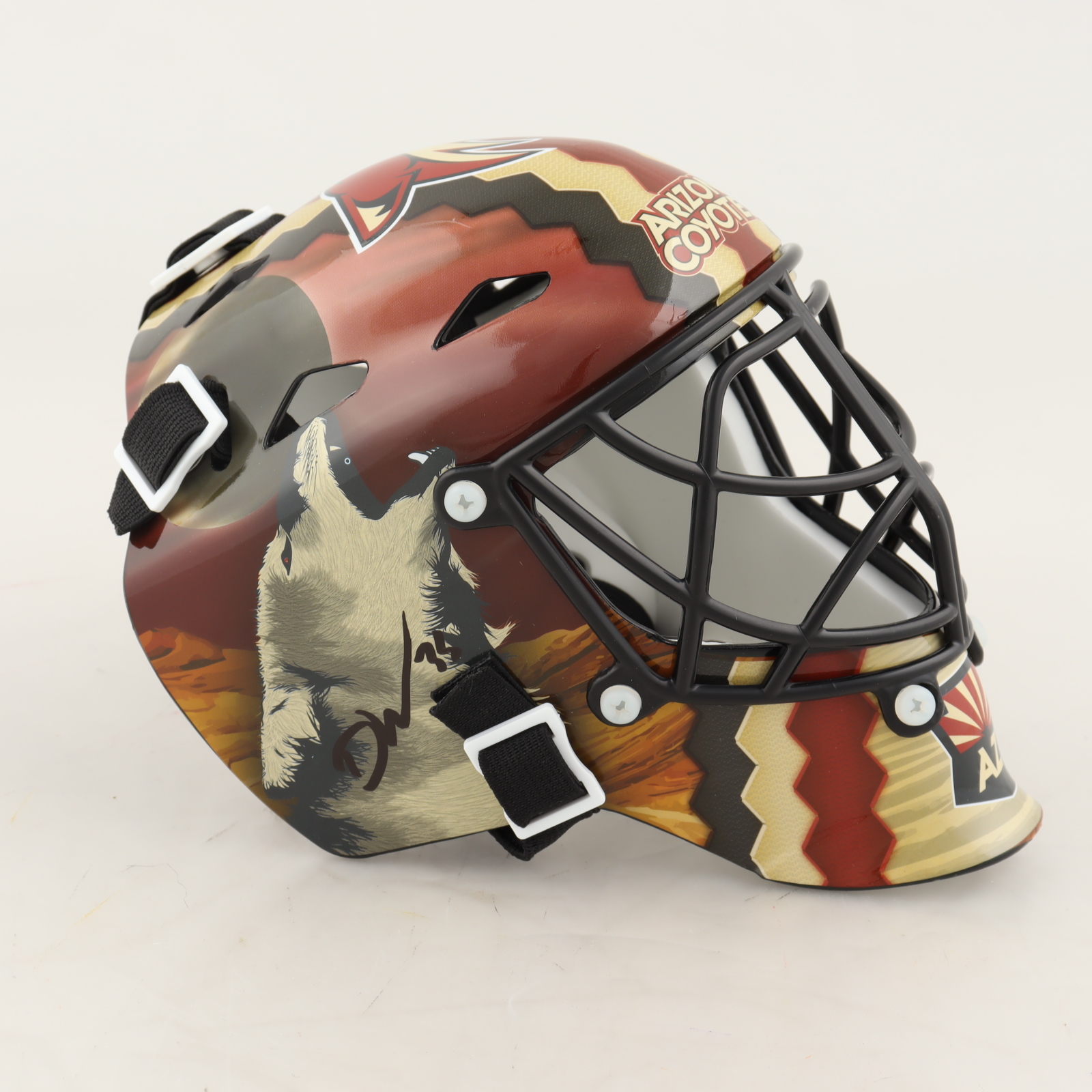 Darcy Kuemper Signed Coyotes Mini Goalie Mask (Fanatics Hologram) at PristineAuction.com Darcy Kuemper Signed Coyotes Mini Goalie Mask (Fanatics Hologram) at PristineAuction.com