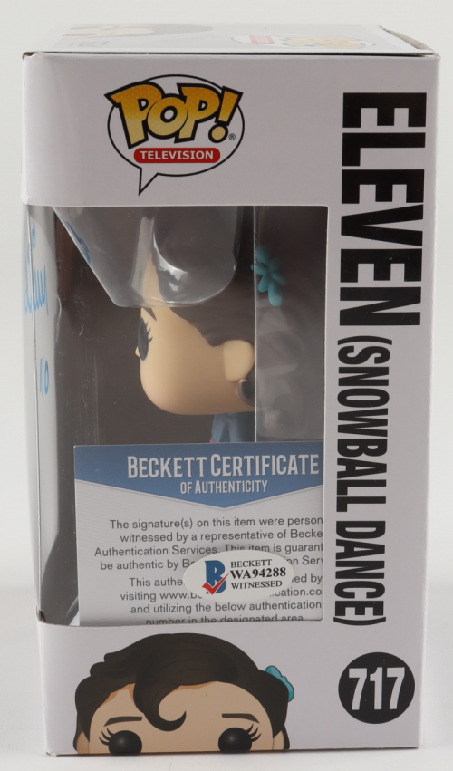 Millie Bobby Brown Signed "Stranger Things" #717 Eleven (Snowball Dance) Funko Pop! Vinyl Figure Inscribed "011" (Beckett COA) at PristineAuction.com Millie Bobby Brown Signed "Stranger Things" #717 Eleven (Snowball Dance) Funko Pop! Vinyl Figure Inscribed "011" (Beckett COA) at PristineAuction.com