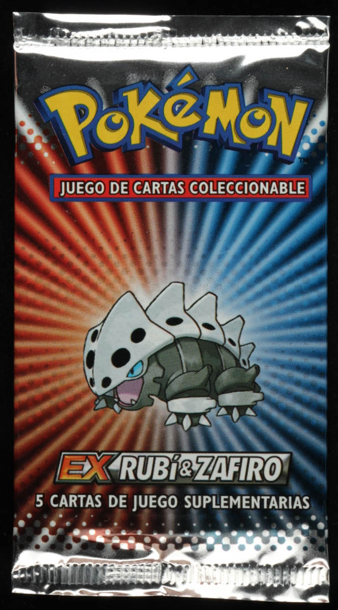 2004 Pokemon Spanish EX Ruby & Sapphire Booster Pack with (5) Cards at PristineAuction.com 2004 Pokemon Spanish EX Ruby & Sapphire Booster Pack with (5) Cards at PristineAuction.com