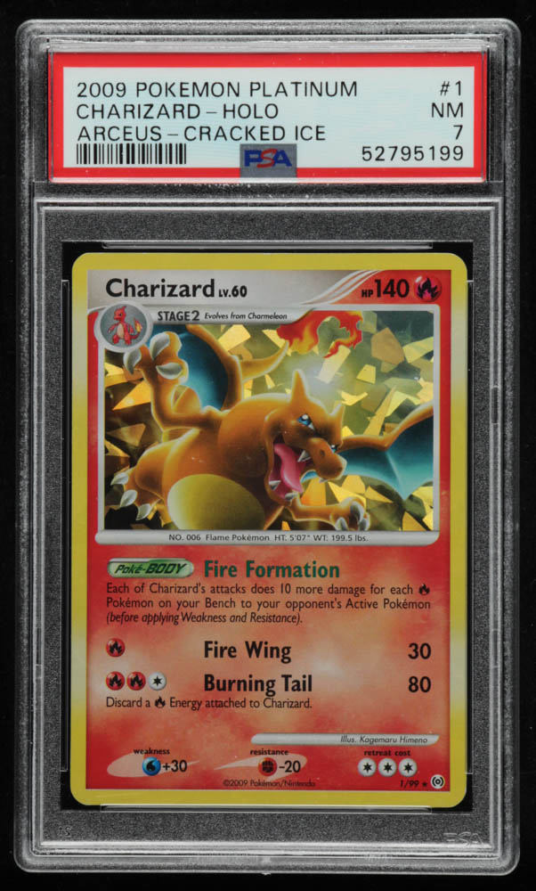 Charizard 2009 Pokemon Platinum Arceus Cracked Ice #1 HOLO (PSA 7) at PristineAuction.com Charizard 2009 Pokemon Platinum Arceus Cracked Ice #1 HOLO (PSA 7) at PristineAuction.com