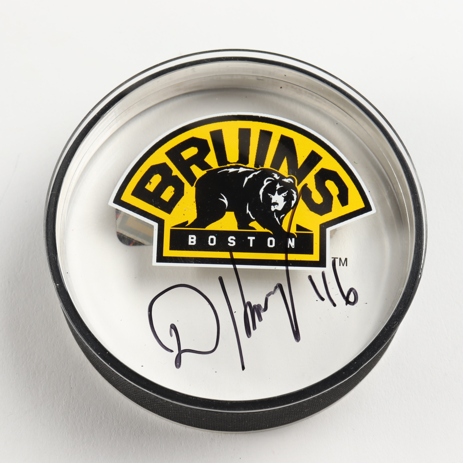 David Krejci Signed Bruins Logo Acrylic Hockey Puck (Krejci COA) at PristineAuction.com David Krejci Signed Bruins Logo Acrylic Hockey Puck (Krejci COA) at PristineAuction.com