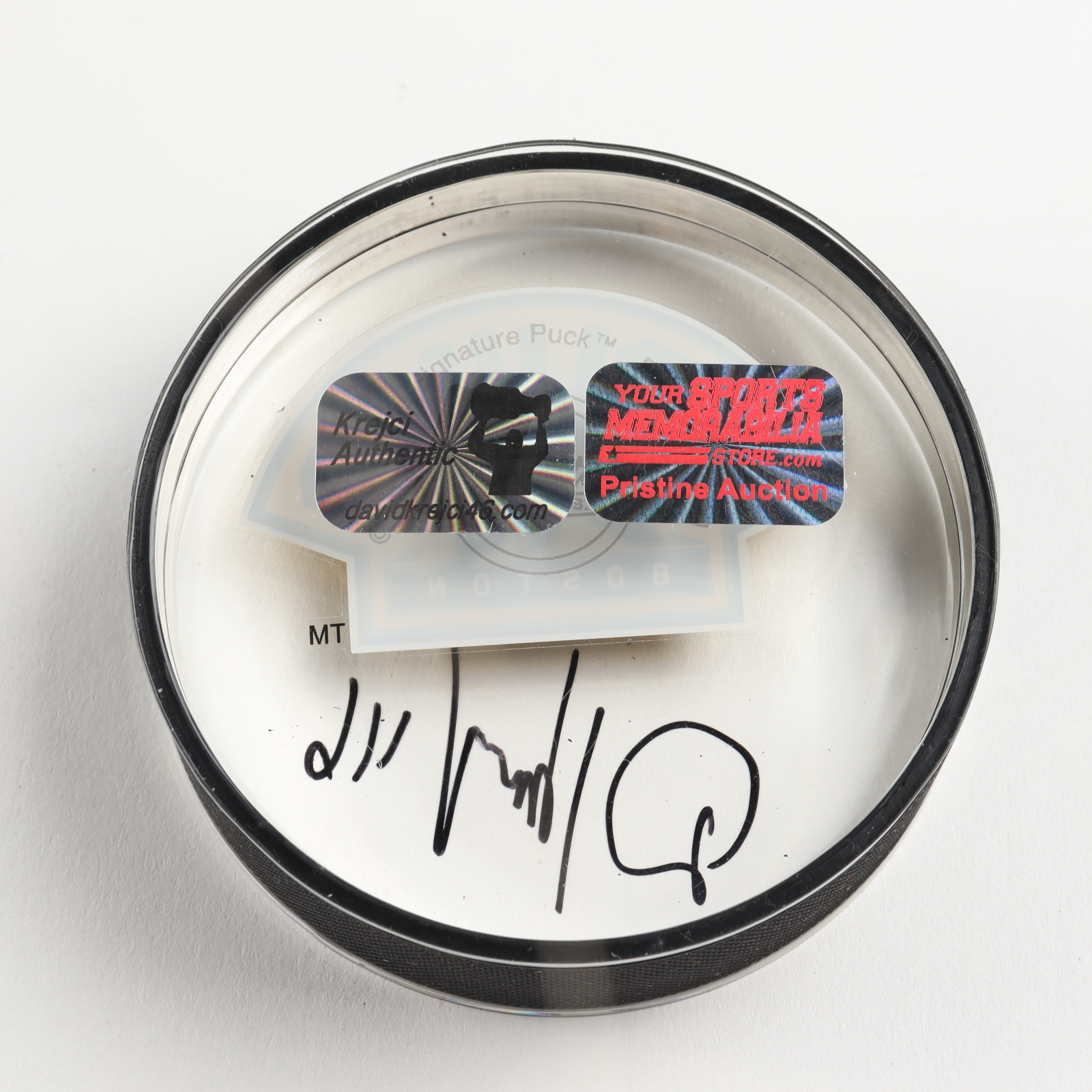 David Krejci Signed Bruins Logo Acrylic Hockey Puck (Krejci COA) at PristineAuction.com David Krejci Signed Bruins Logo Acrylic Hockey Puck (Krejci COA) at PristineAuction.com