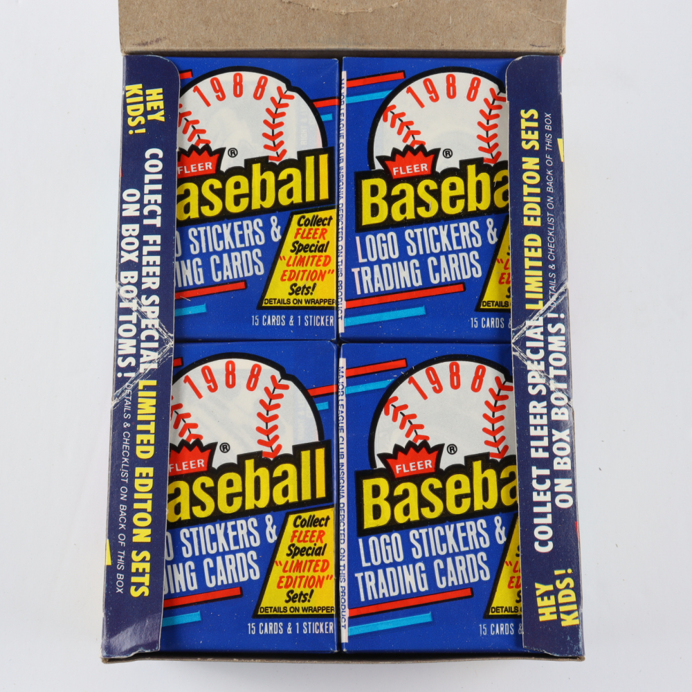 1988 Fleer Baseball Wax Box with (36) Packs (See Description