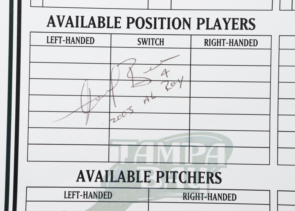 Carl Crawford, Carlos Beltran & Angel Berroa Signed Devil Rays at