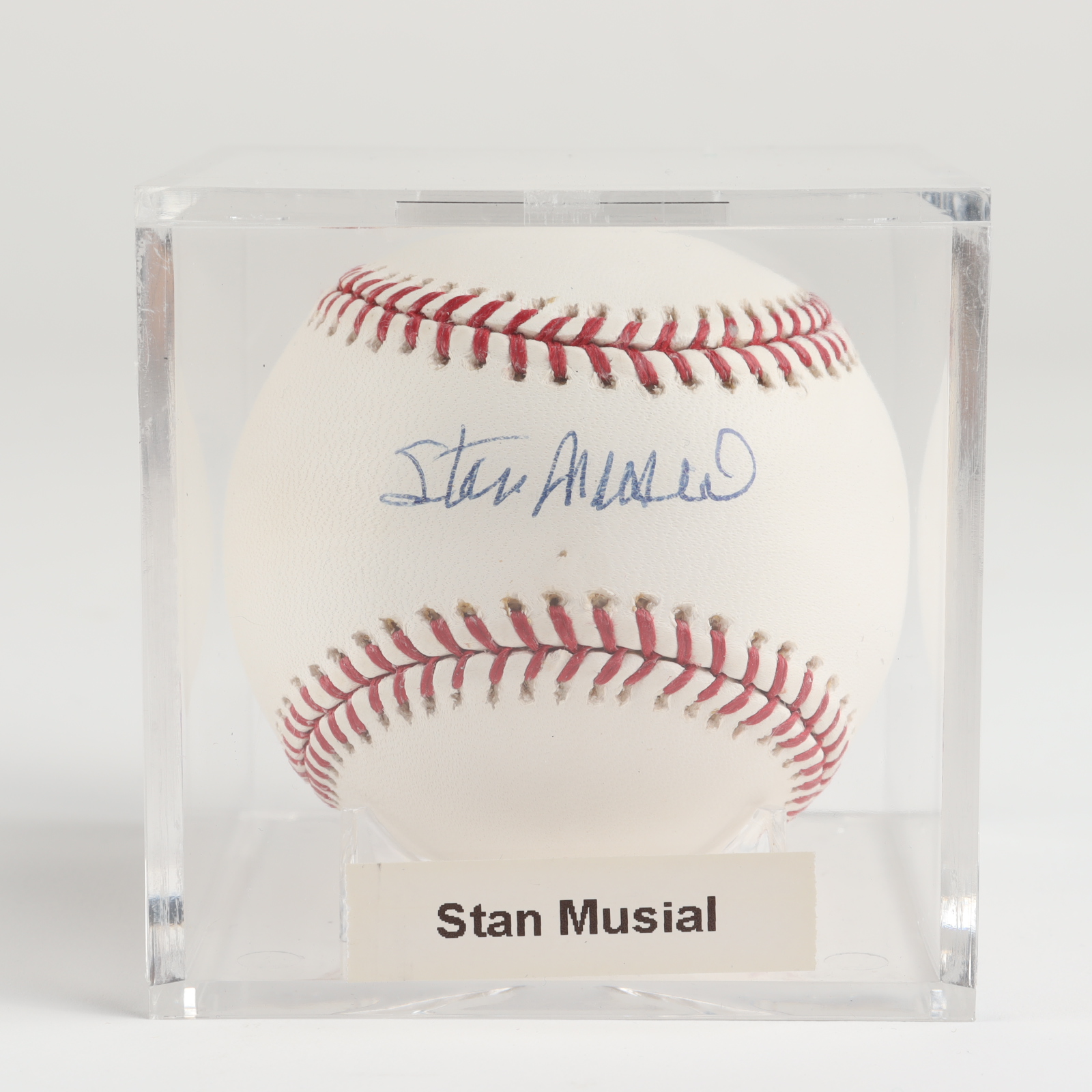 Stan Musial Signed OML Baseball with Display Case (PSA COA, Steiner Hologram & MLB Hologram) at PristineAuction.com Stan Musial Signed OML Baseball with Display Case (PSA COA, Steiner Hologram & MLB Hologram) at PristineAuction.com
