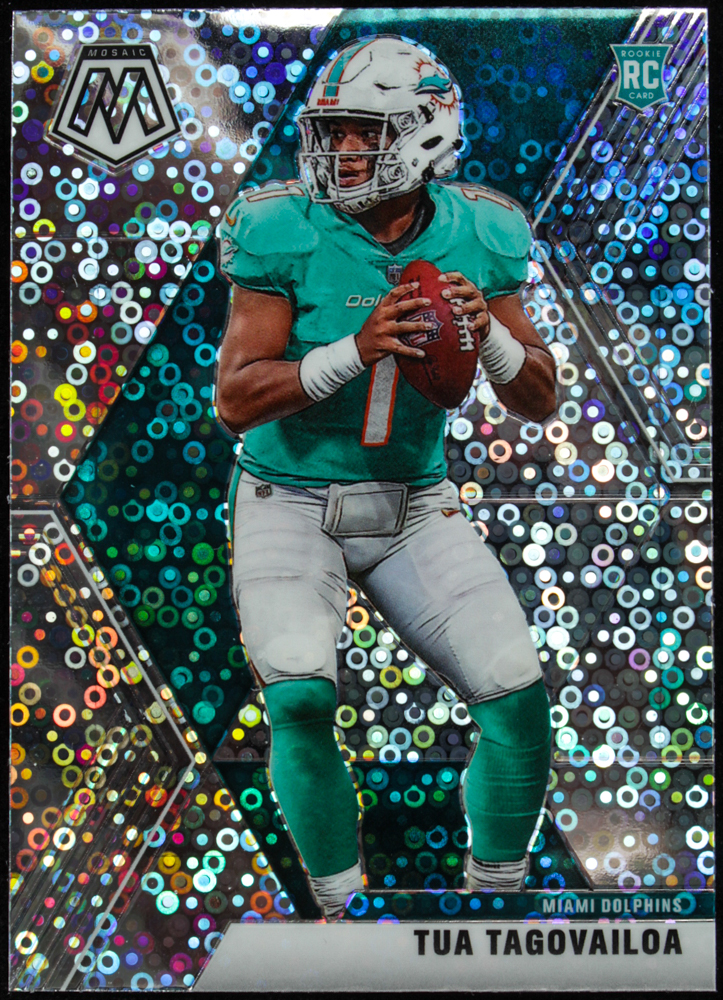 Tua Tagovailoa 2020 Panini Mosaic Mosaic No Huddle Silver #203 at PristineAuction.com Tua Tagovailoa 2020 Panini Mosaic Mosaic No Huddle Silver #203 at PristineAuction.com
