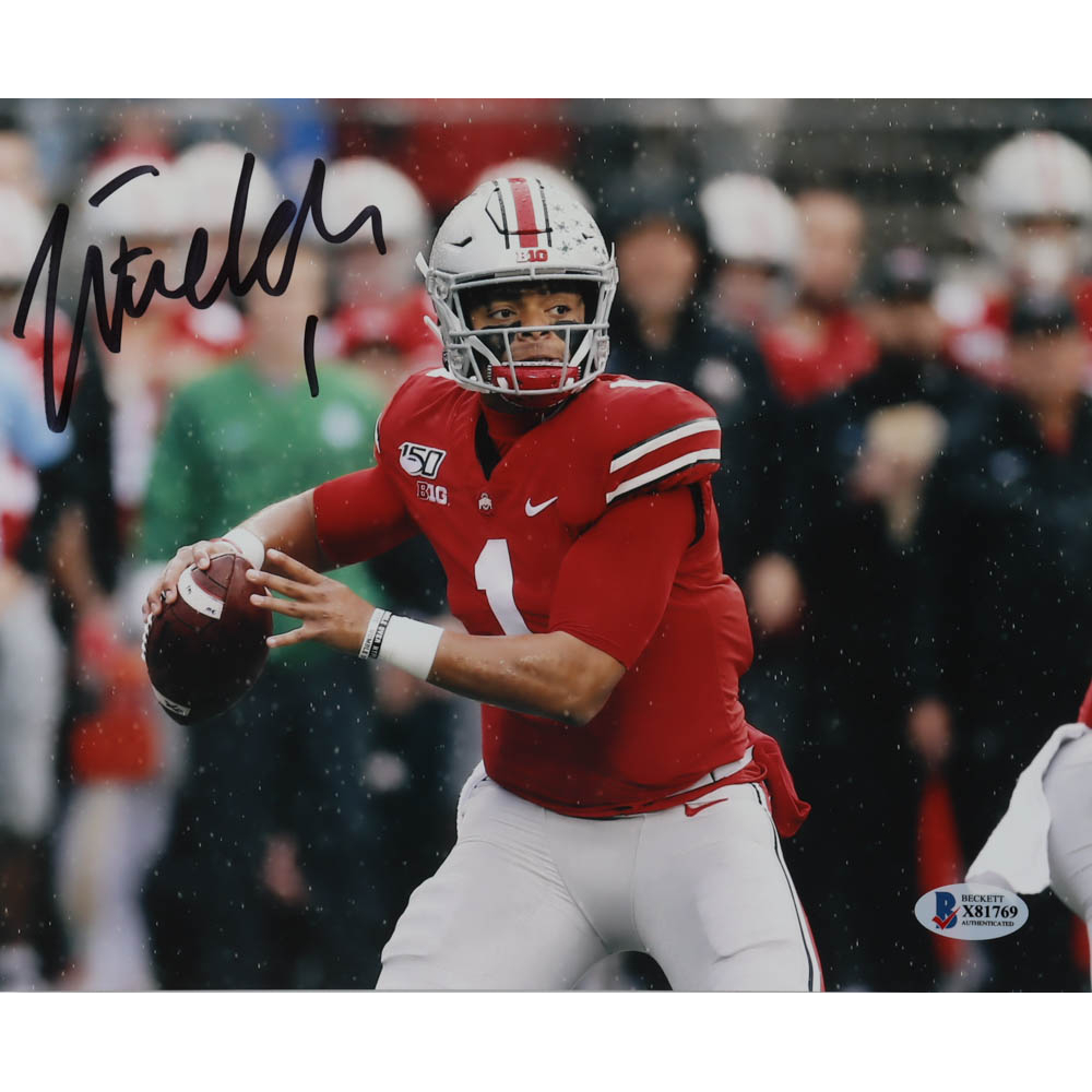Justin Fields Signed Ohio State Buckeyes 8x10 Photo (Beckett COA) at PristineAuction.com