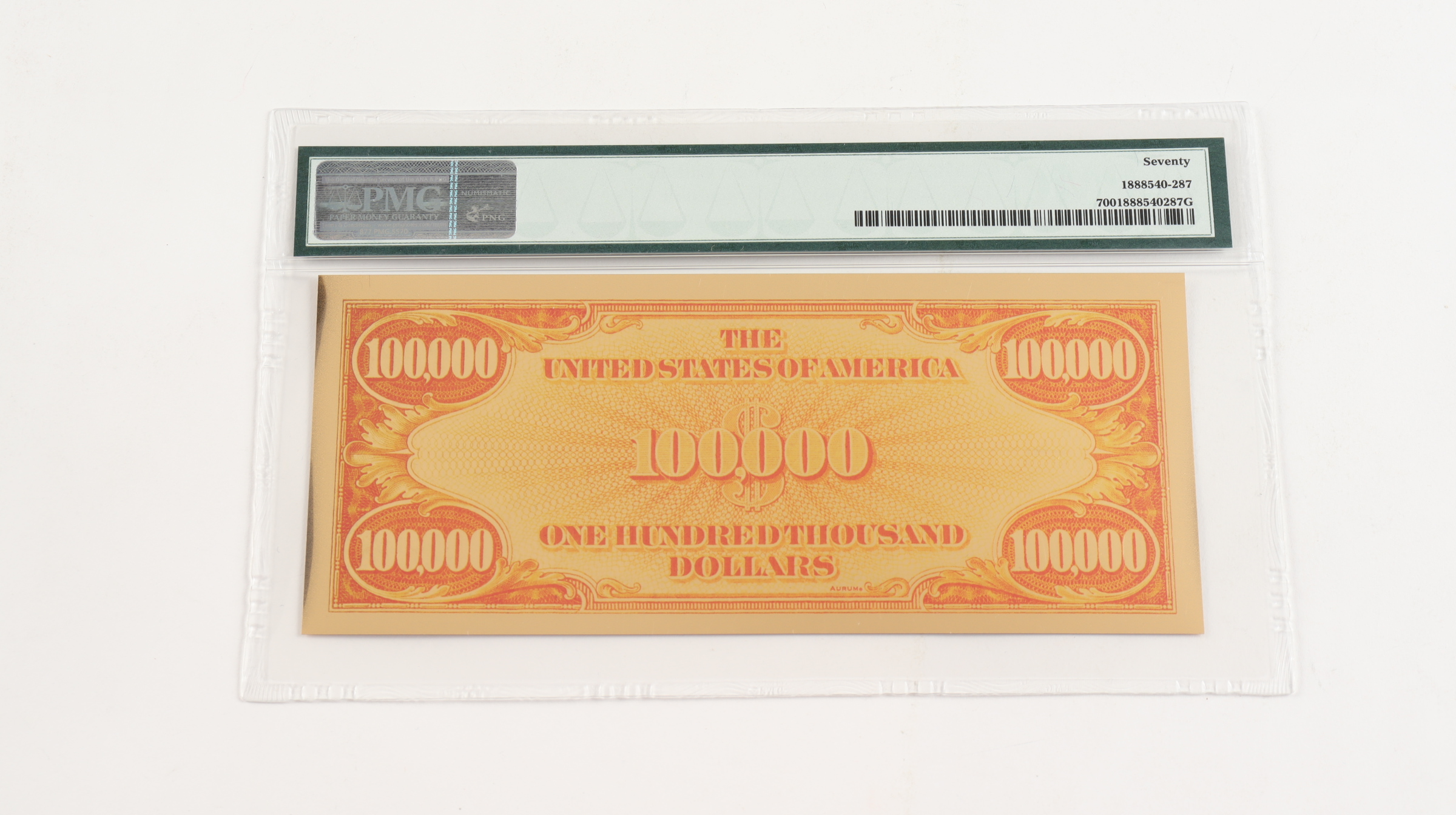 1934 $100,000 "Smithsonian Edition" Gold Certificate (PMG 70) at PristineAuction.com 1934 $100,000 "Smithsonian Edition" Gold Certificate (PMG 70) at PristineAuction.com