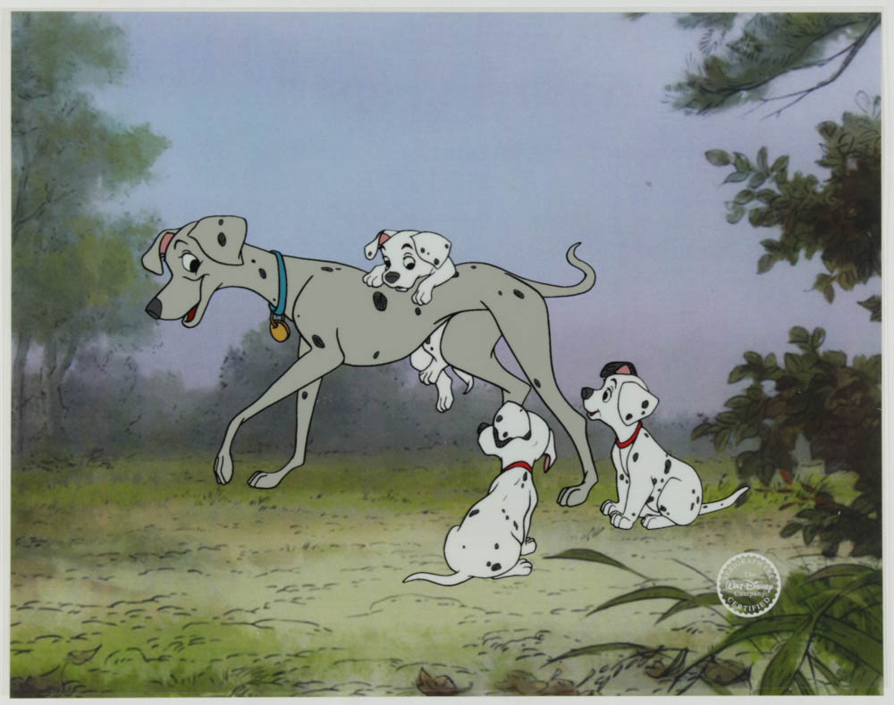 "101 Dalmatians" 11x15 Original Production Used Animation Serigraph Cel at PristineAuction.com "101 Dalmatians" 11x15 Original Production Used Animation Serigraph Cel at PristineAuction.com
