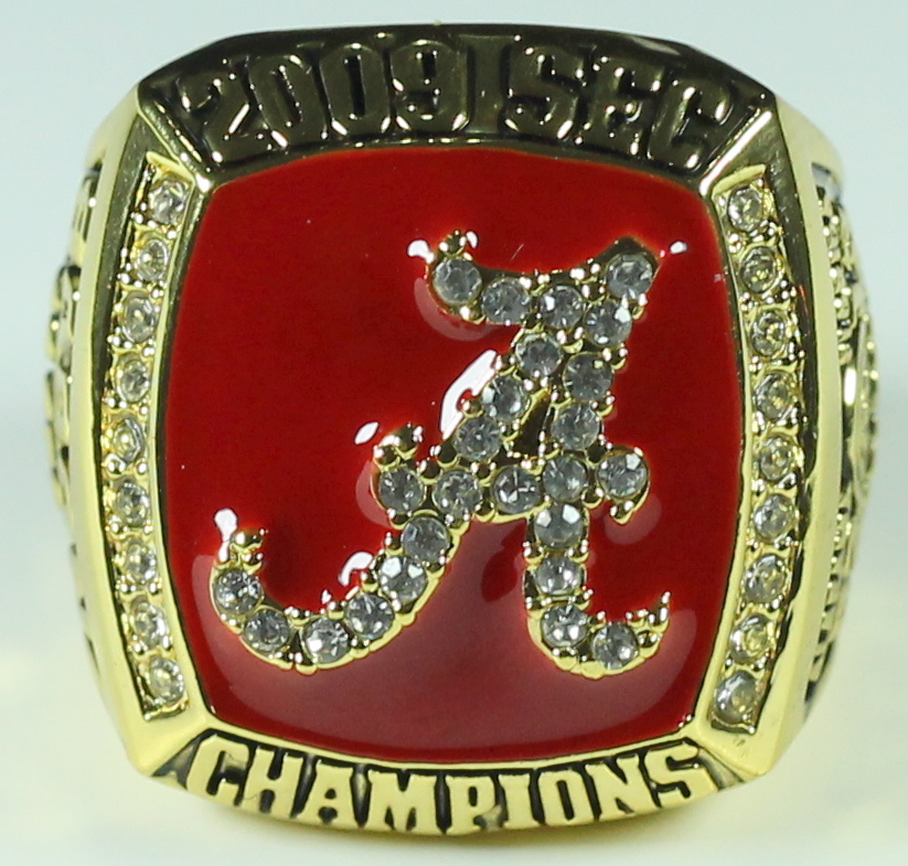 Nick Saban Alabama High Quality Replica 2009 SEC Championship Ring with Cherry Wood Display Box at PristineAuction.com Nick Saban Alabama High Quality Replica 2009 SEC Championship Ring with Cherry Wood Display Box at PristineAuction.com