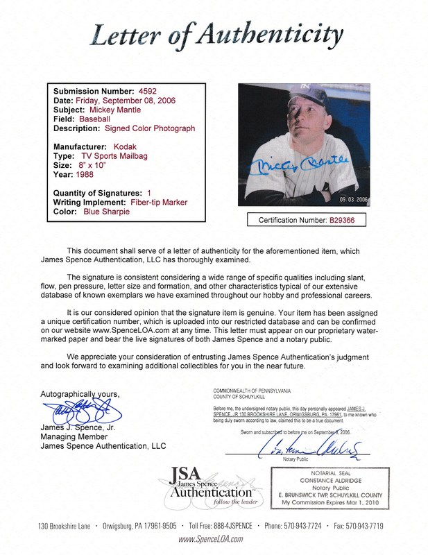 Mickey Mantle Signed Yankees 8x10 Photo (JSA LOA) at PristineAuction.com Mickey Mantle Signed Yankees 8x10 Photo (JSA LOA) at PristineAuction.com