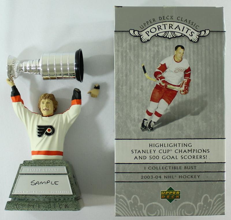 Bobby Clarke Flyers Upper Deck Classics "Portraits" Collectible NHL Statue Marked "Sample" at PristineAuction.com Bobby Clarke Flyers Upper Deck Classics "Portraits" Collectible NHL Statue Marked "Sample" at PristineAuction.com