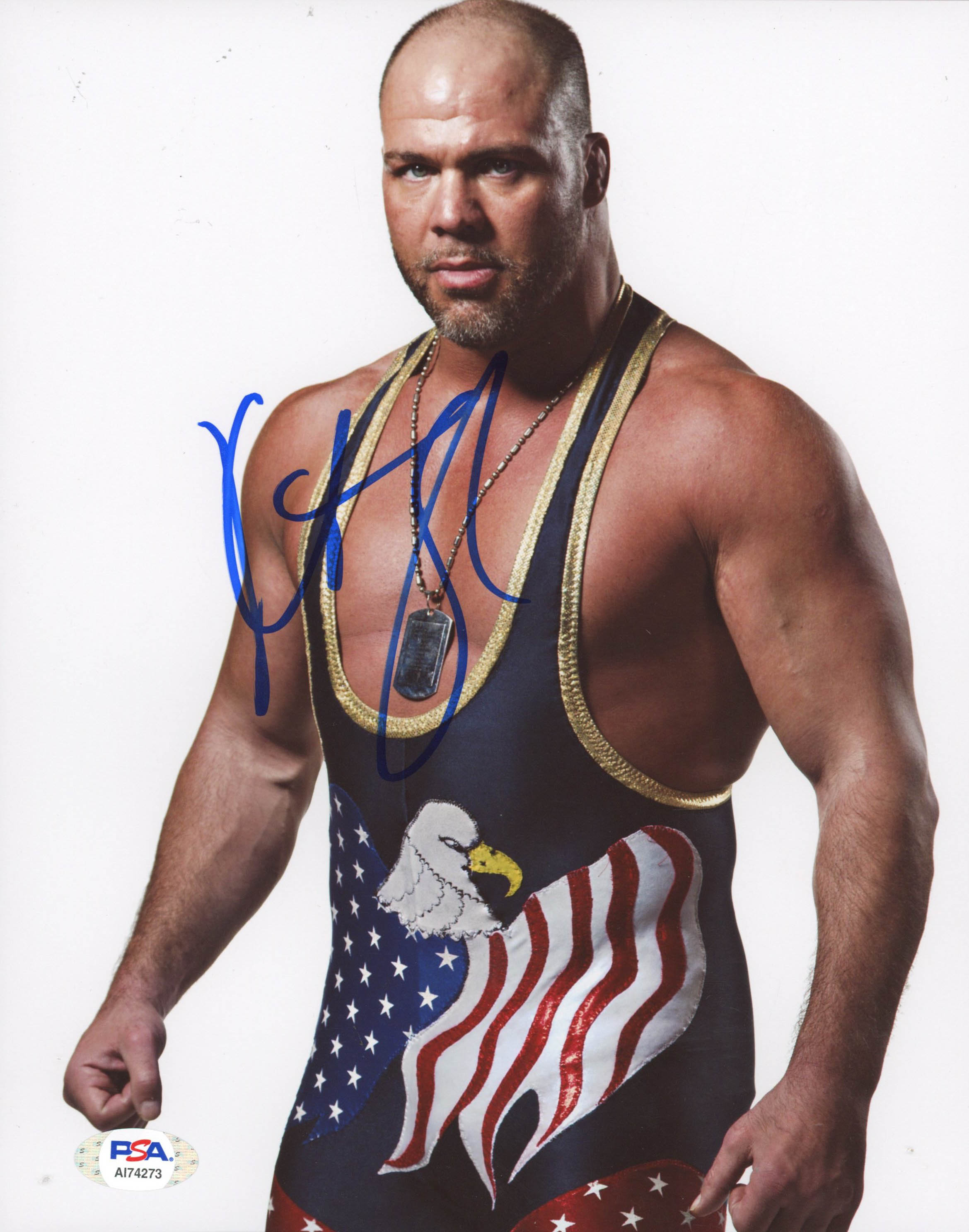 Kurt Angle Signed WWE 8x10 Photo (PSA) at PristineAuction.com Kurt Angle Signed WWE 8x10 Photo (PSA) at PristineAuction.com