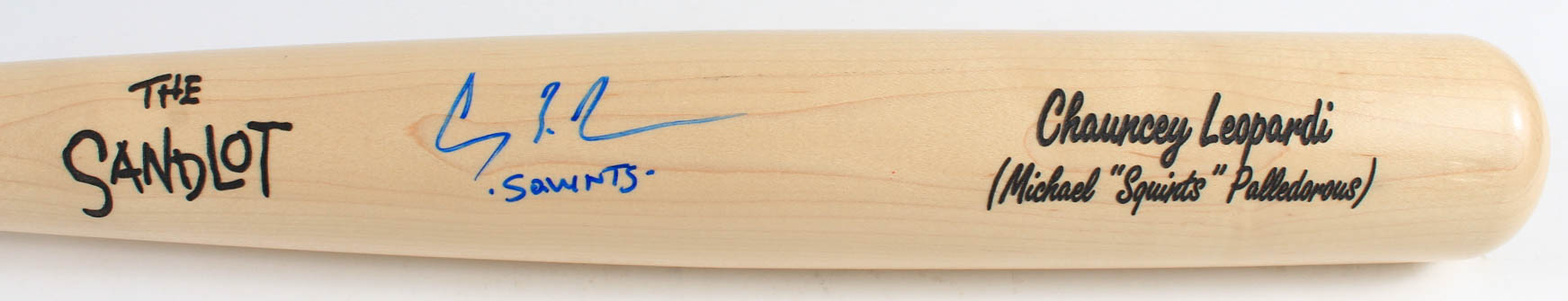 Chauncey Leopardi Signed "The Sandlot" Baseball Bat Inscribed "Squints" (JSA COA) at PristineAuction.com Chauncey Leopardi Signed "The Sandlot" Baseball Bat Inscribed "Squints" (JSA COA) at PristineAuction.com