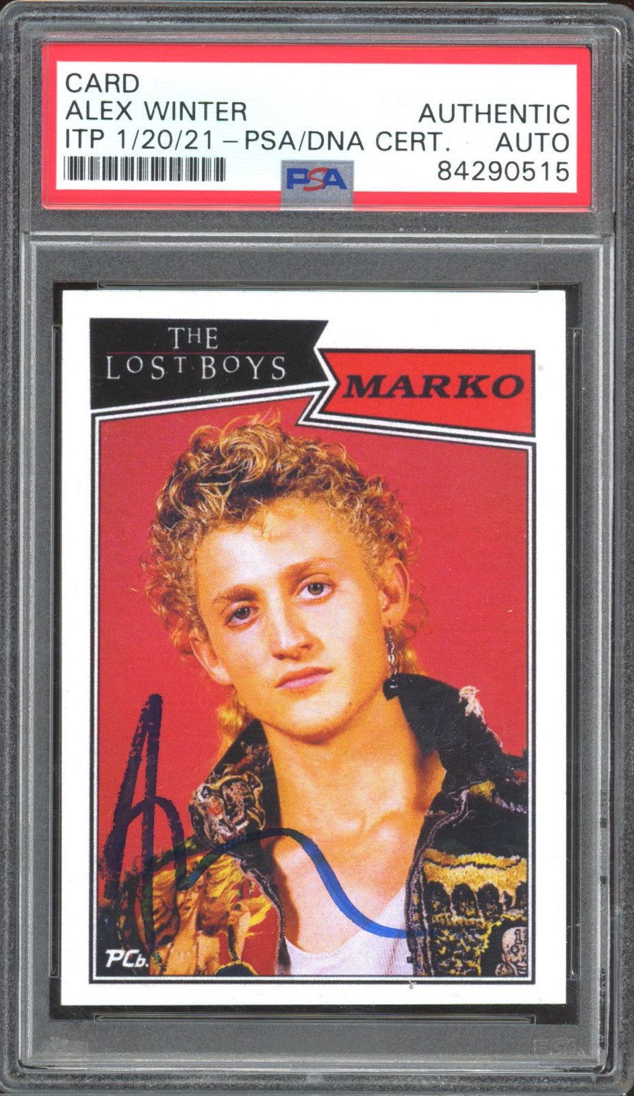 Alex Winter Signed "The Lost Boys" 2.5x3.5 Card (PSA Encapsulated) at PristineAuction.com Alex Winter Signed "The Lost Boys" 2.5x3.5 Card (PSA Encapsulated) at PristineAuction.com
