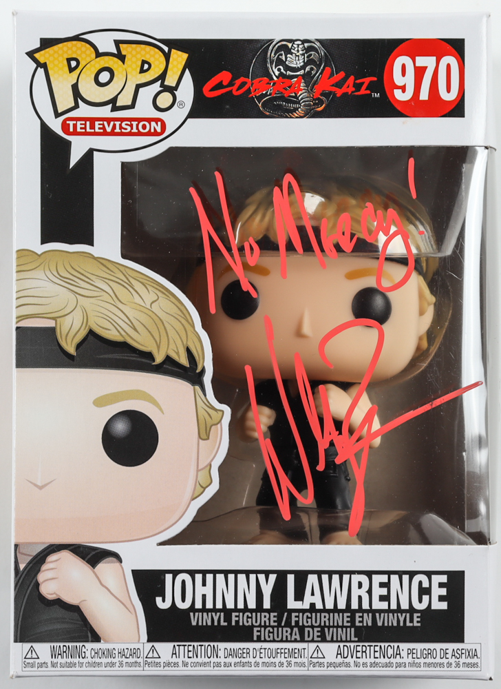 William Zabka Signed "Cobra Kai" Johnny Lawrence #970 Funko Pop! Vinyl Figure Inscribed "No Mercy!" (JSA COA) at PristineAuction.com William Zabka Signed "Cobra Kai" Johnny Lawrence #970 Funko Pop! Vinyl Figure Inscribed "No Mercy!" (JSA COA) at PristineAuction.com
