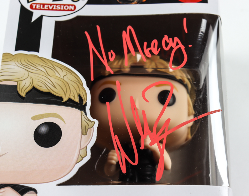 William Zabka Signed "Cobra Kai" Johnny Lawrence #970 Funko Pop! Vinyl Figure Inscribed "No Mercy!" (JSA COA) at PristineAuction.com William Zabka Signed "Cobra Kai" Johnny Lawrence #970 Funko Pop! Vinyl Figure Inscribed "No Mercy!" (JSA COA) at PristineAuction.com