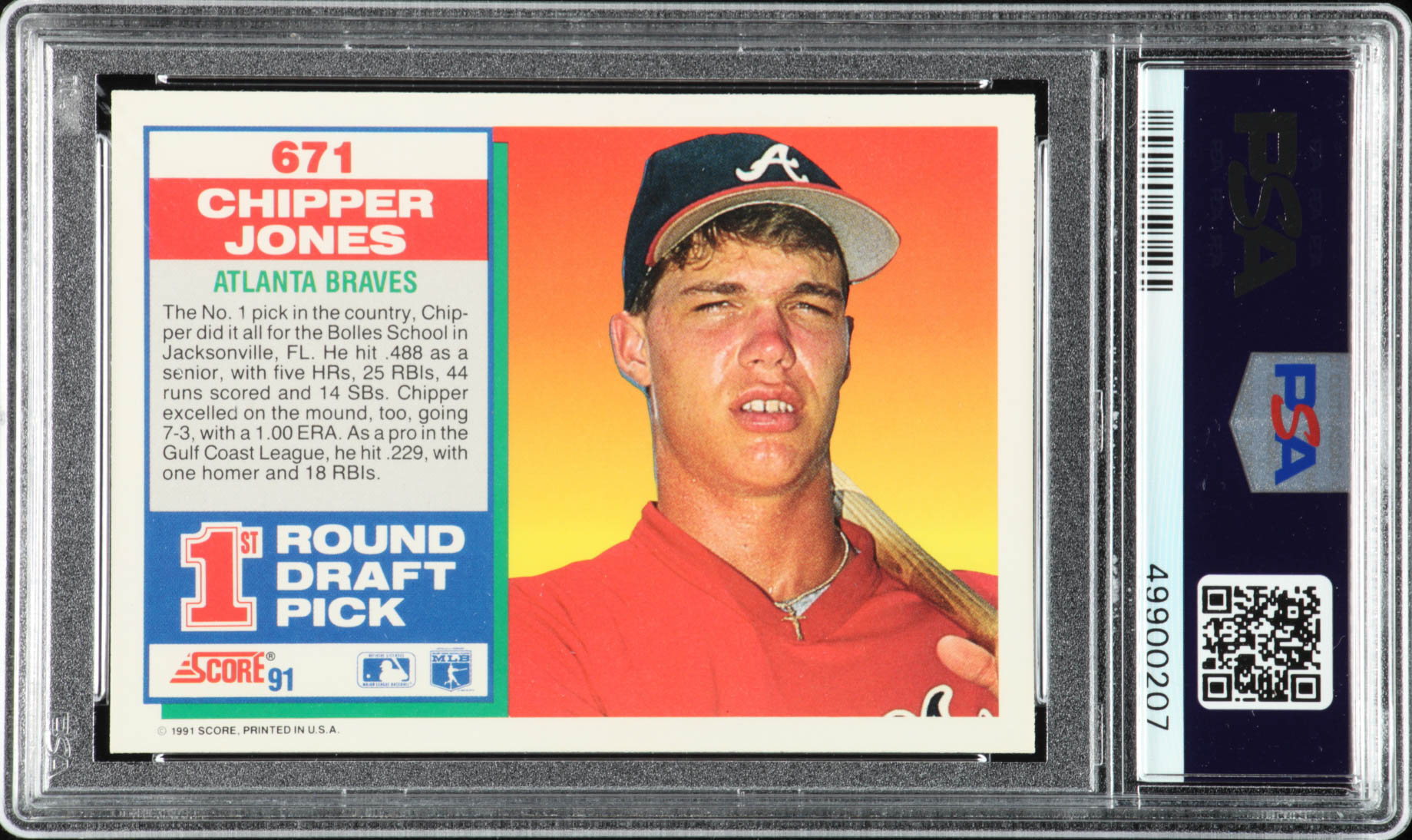 Chipper Jones 1991 Score #671 RC (PSA 9) | Pristine Auction
