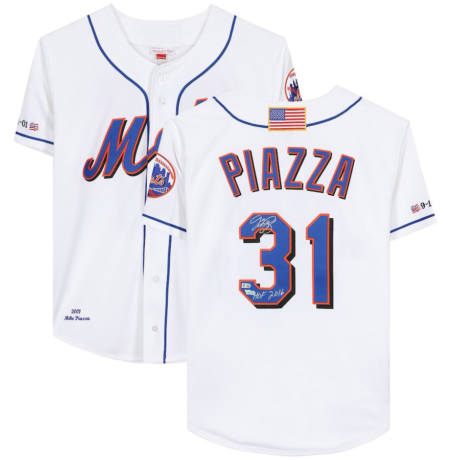 Mike Piazza Signed Mets Mitchell & Ness Jersey Inscribed "HOF 2016" (Fanatics) at PristineAuction.com Mike Piazza Signed Mets Mitchell & Ness Jersey Inscribed "HOF 2016" (Fanatics) at PristineAuction.com