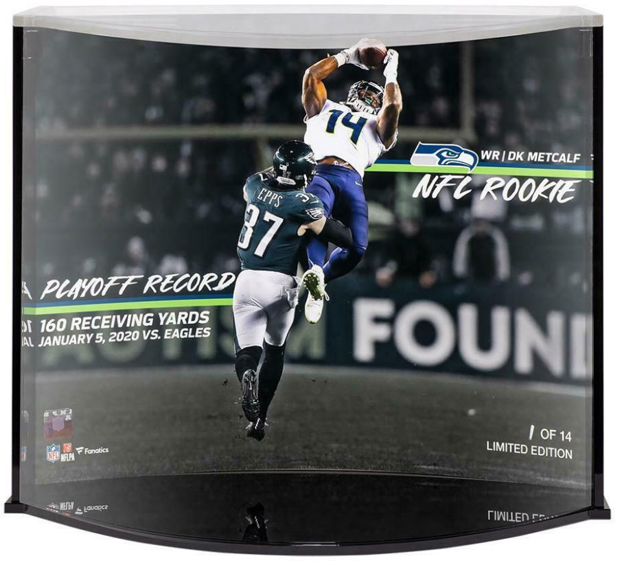 DK Metcalf Signed Seahawks Full-Size Authentic On-Field Speed Helmet with LE Custom Curve Display (Fanatics Hologram) at PristineAuction.com DK Metcalf Signed Seahawks Full-Size Authentic On-Field Speed Helmet with LE Custom Curve Display (Fanatics Hologram) at PristineAuction.com