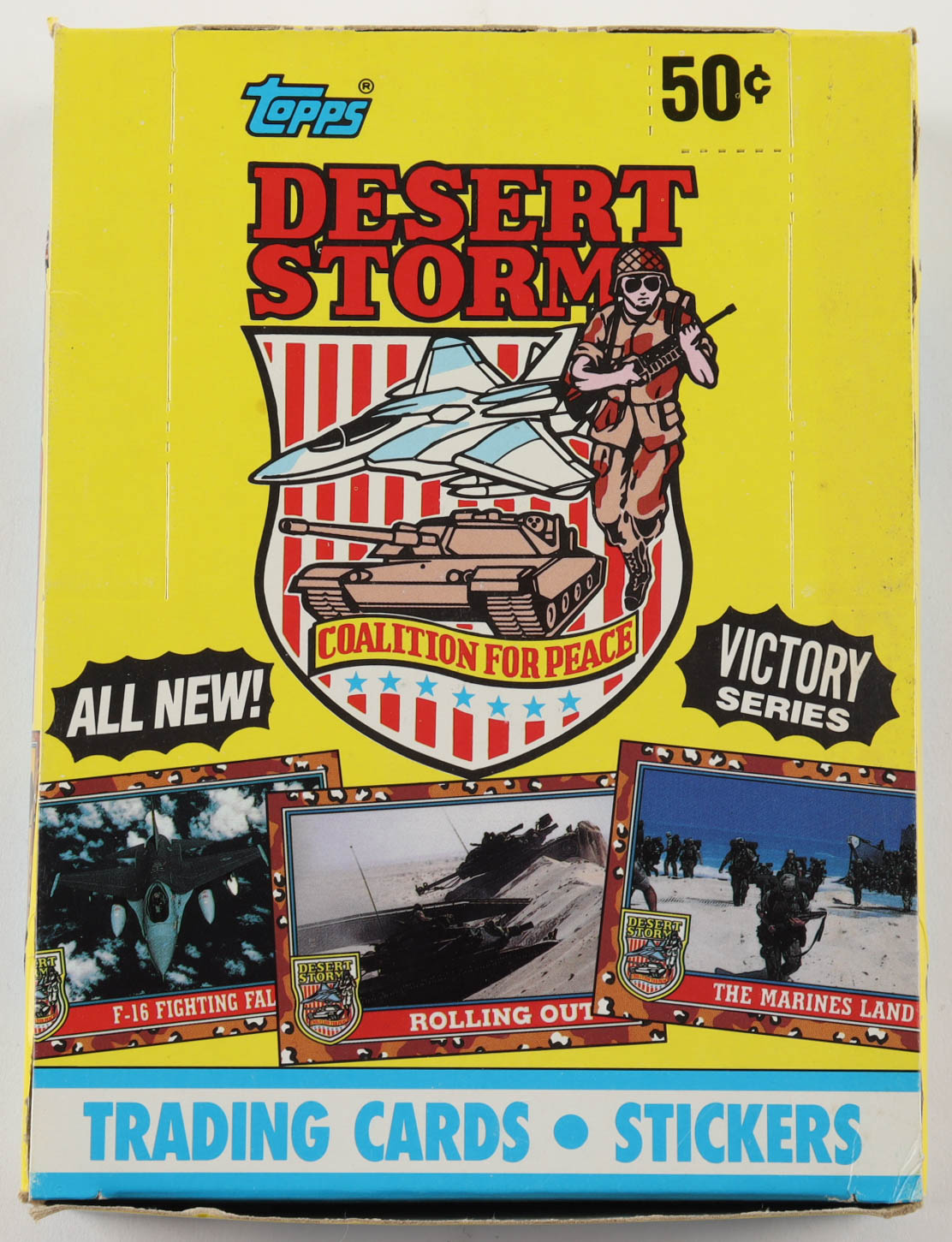 1991 Topps Desert Storm Series 1 Trading Card Box with (36) Packs at PristineAuction.com 1991 Topps Desert Storm Series 1 Trading Card Box with (36) Packs at PristineAuction.com