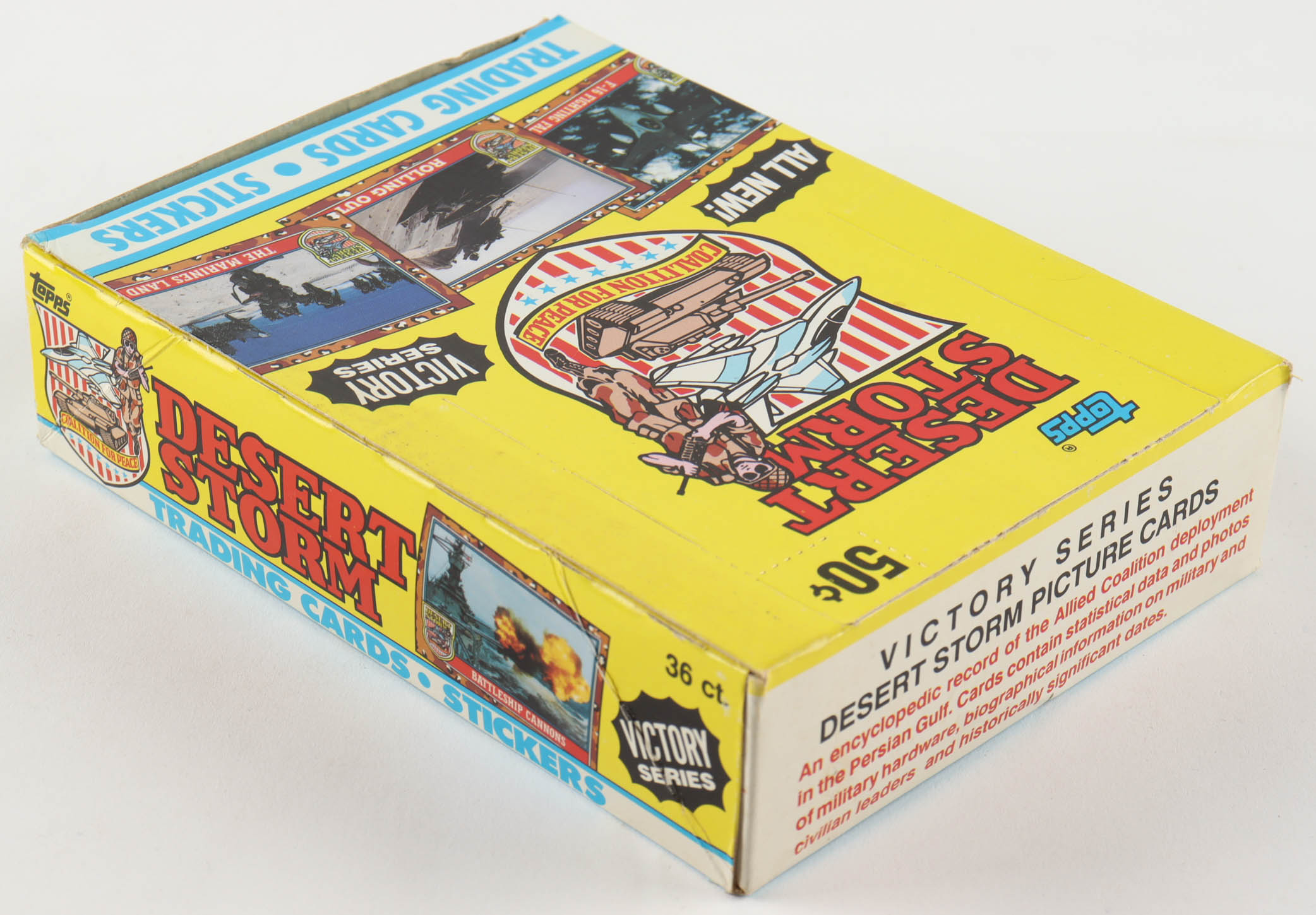 1991 Topps Desert Storm Series 1 Trading Card Box with (36) Packs at PristineAuction.com 1991 Topps Desert Storm Series 1 Trading Card Box with (36) Packs at PristineAuction.com