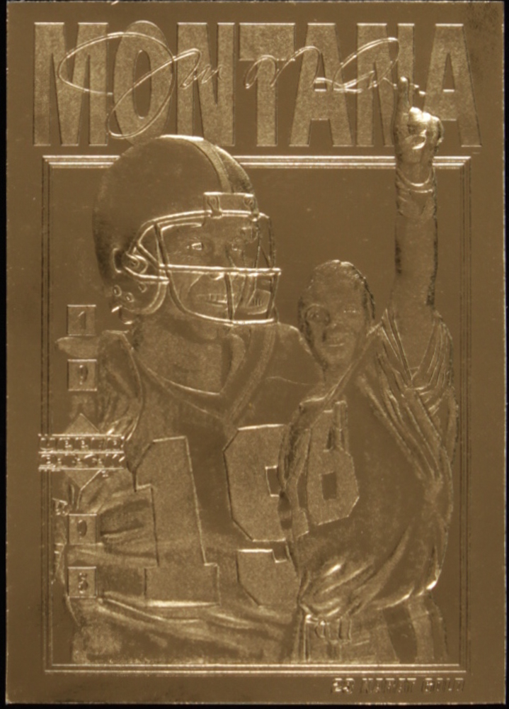 Joe Montana 1995 LE 23kt Gold Upper Deck Football Card at PristineAuction.com Joe Montana 1995 LE 23kt Gold Upper Deck Football Card at PristineAuction.com