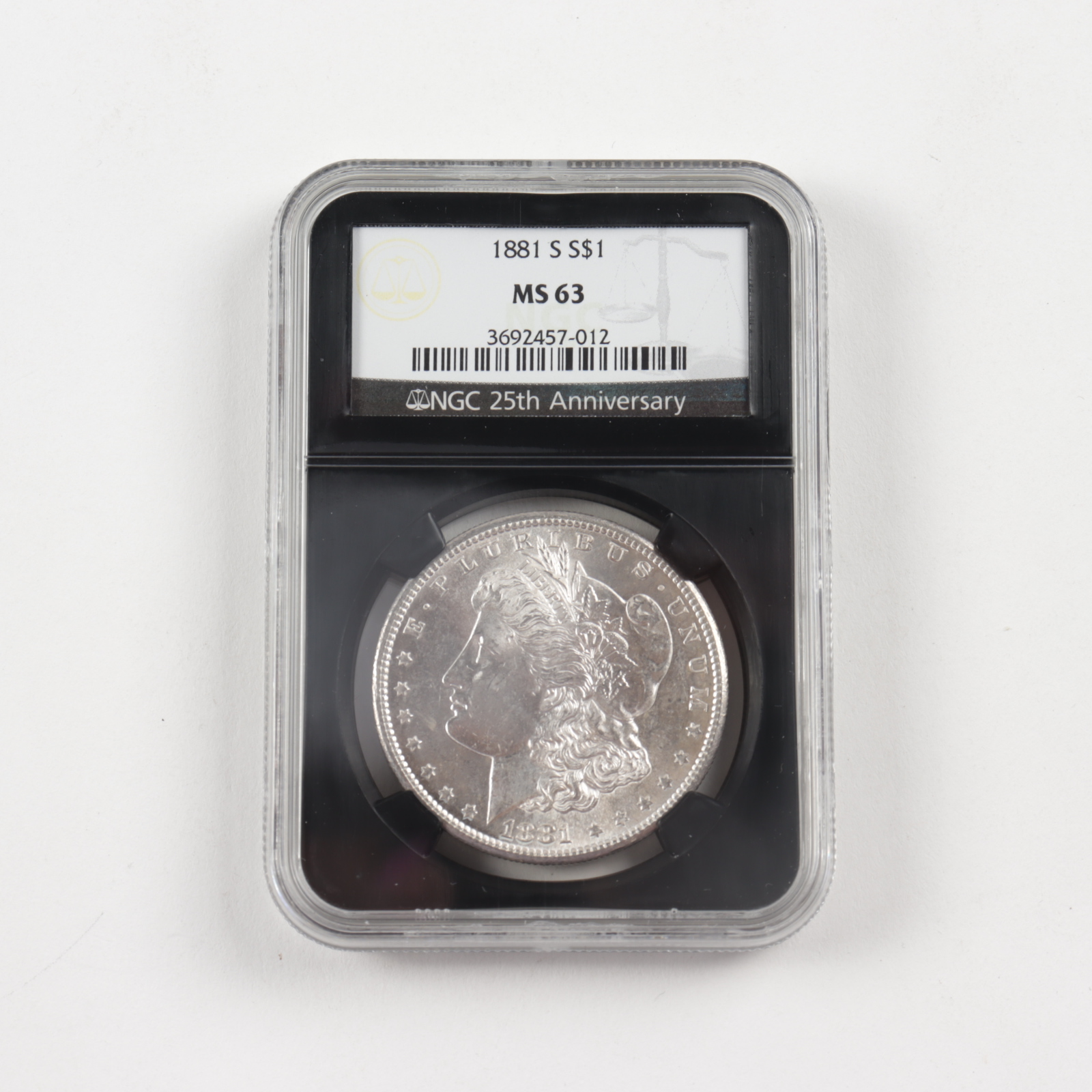 1881-S Morgan Silver Dollar - Black Core Holder (NGC MS63) at PristineAuction.com 1881-S Morgan Silver Dollar - Black Core Holder (NGC MS63) at PristineAuction.com