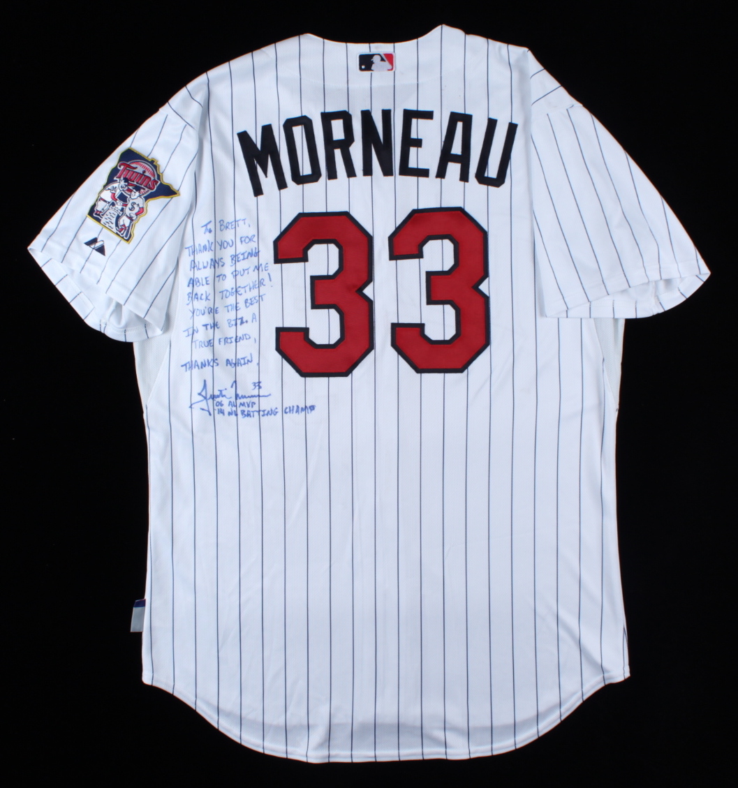 Justin Morneau Signed Twins Jersey with Extensive Inscription (JSA) at PristineAuction.com Justin Morneau Signed Twins Jersey with Extensive Inscription (JSA) at PristineAuction.com