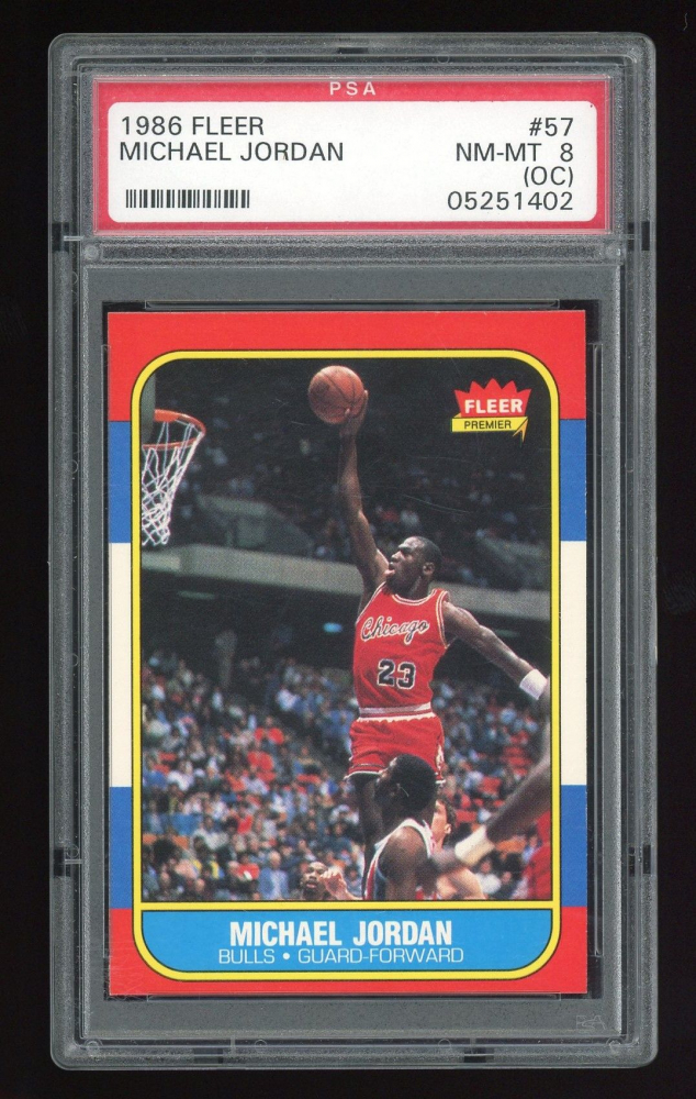 michael jordan fleer rookie card psa 8