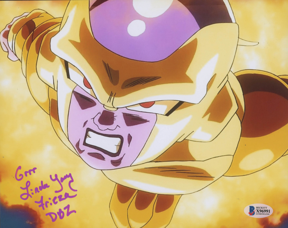 Linda Young Signed Dragon Ball Z 8x10 Photo Inscribed Grrr Frieza 