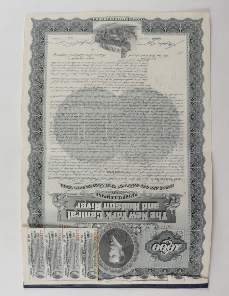 197172 1000 One Thousand Dollar The New York Central & Hudson River