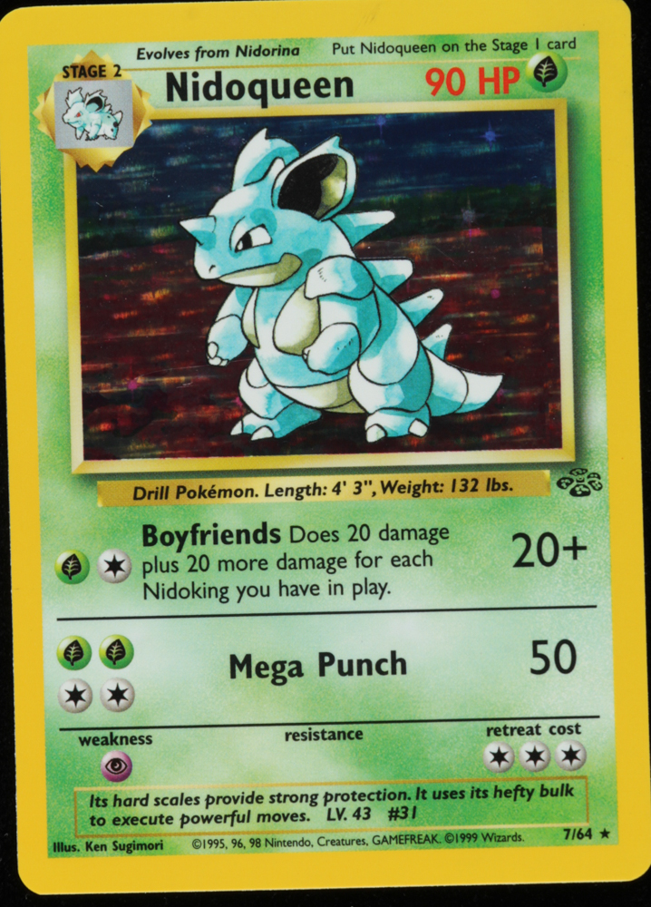 Nidoqueen 1999 Pokemon Jungle Unlimited #7 HOLO at PristineAuction.com Nidoqueen 1999 Pokemon Jungle Unlimited #7 HOLO at PristineAuction.com
