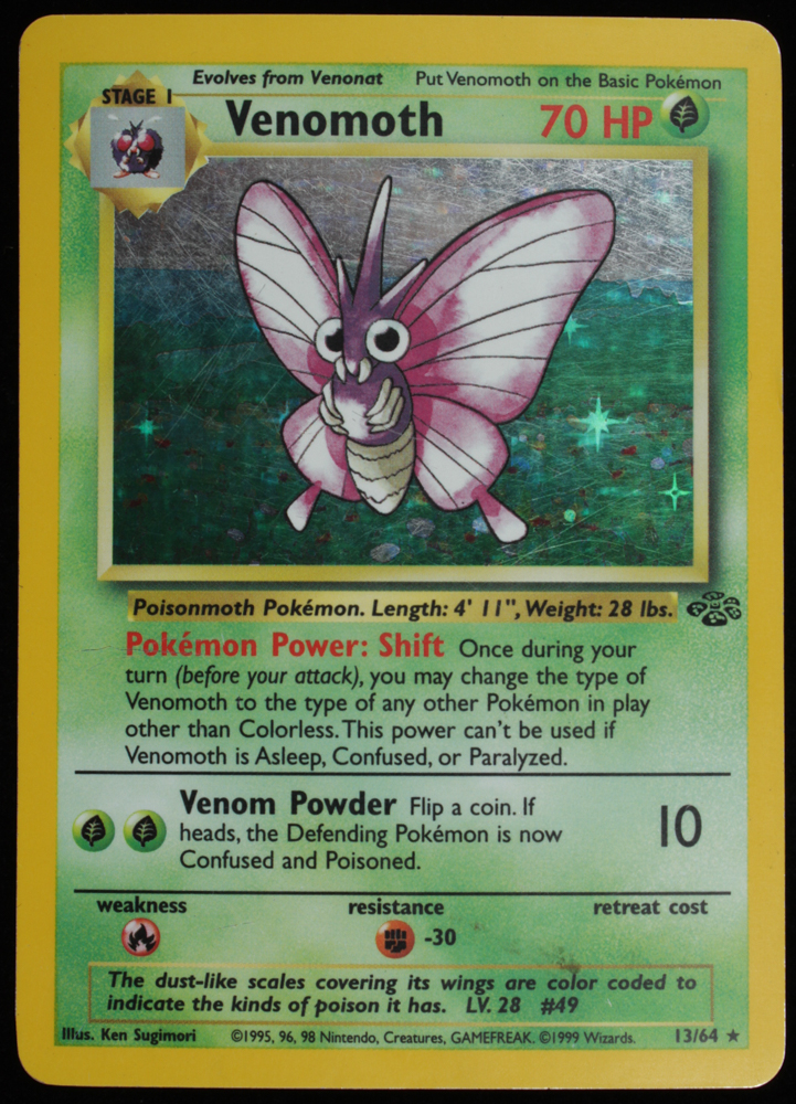 Venomoth 1999 Pokemon Jungle #13 HOLO at PristineAuction.com Venomoth 1999 Pokemon Jungle #13 HOLO at PristineAuction.com