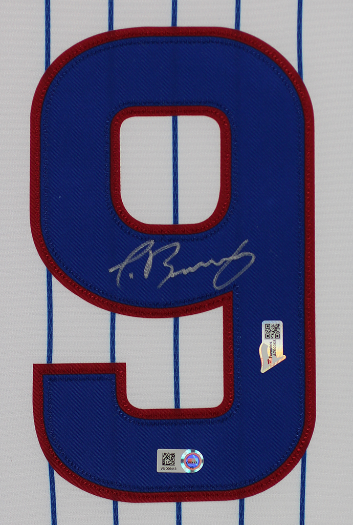Javier Baez Signed 35x43 Custom Framed Jersey Display (MLB Hologram & Fanatics Hologram) at PristineAuction.com Javier Baez Signed 35x43 Custom Framed Jersey Display (MLB Hologram & Fanatics Hologram) at PristineAuction.com