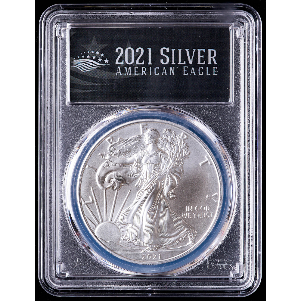 2021 American Silver Eagle 1 One Dollar Coin First Strike, Black