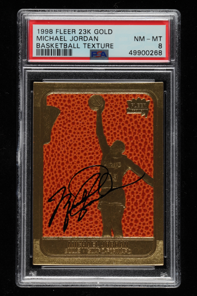 Michael Jordan 1997 Fleer 86 Basketball Texture 23Kt Gold Card PSA 8 