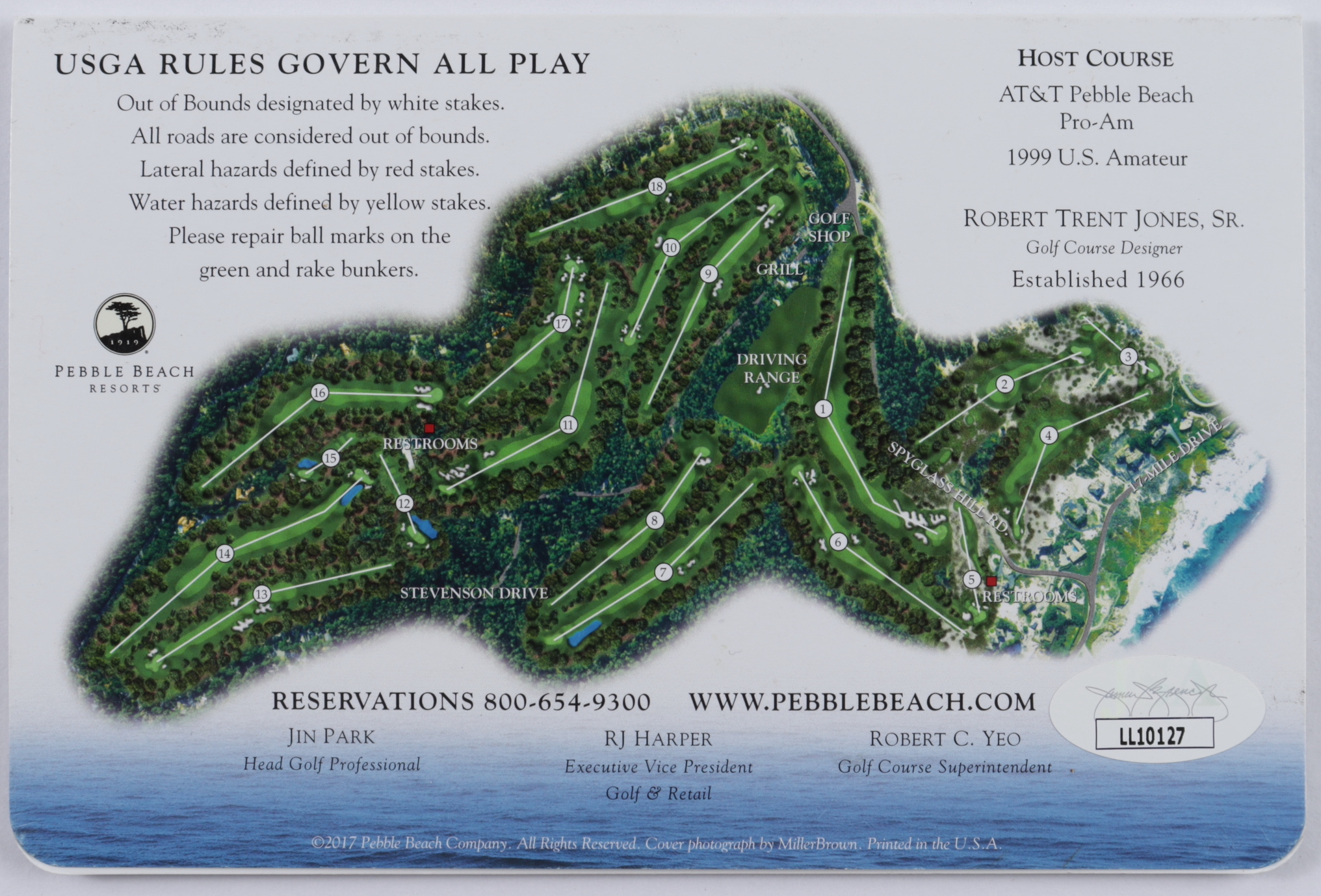 Jim McMahon Signed 2017 Spyglass Hill Pebble Beach Golf Scorecard (JSA COA) at PristineAuction.com Jim McMahon Signed 2017 Spyglass Hill Pebble Beach Golf Scorecard (JSA COA) at PristineAuction.com