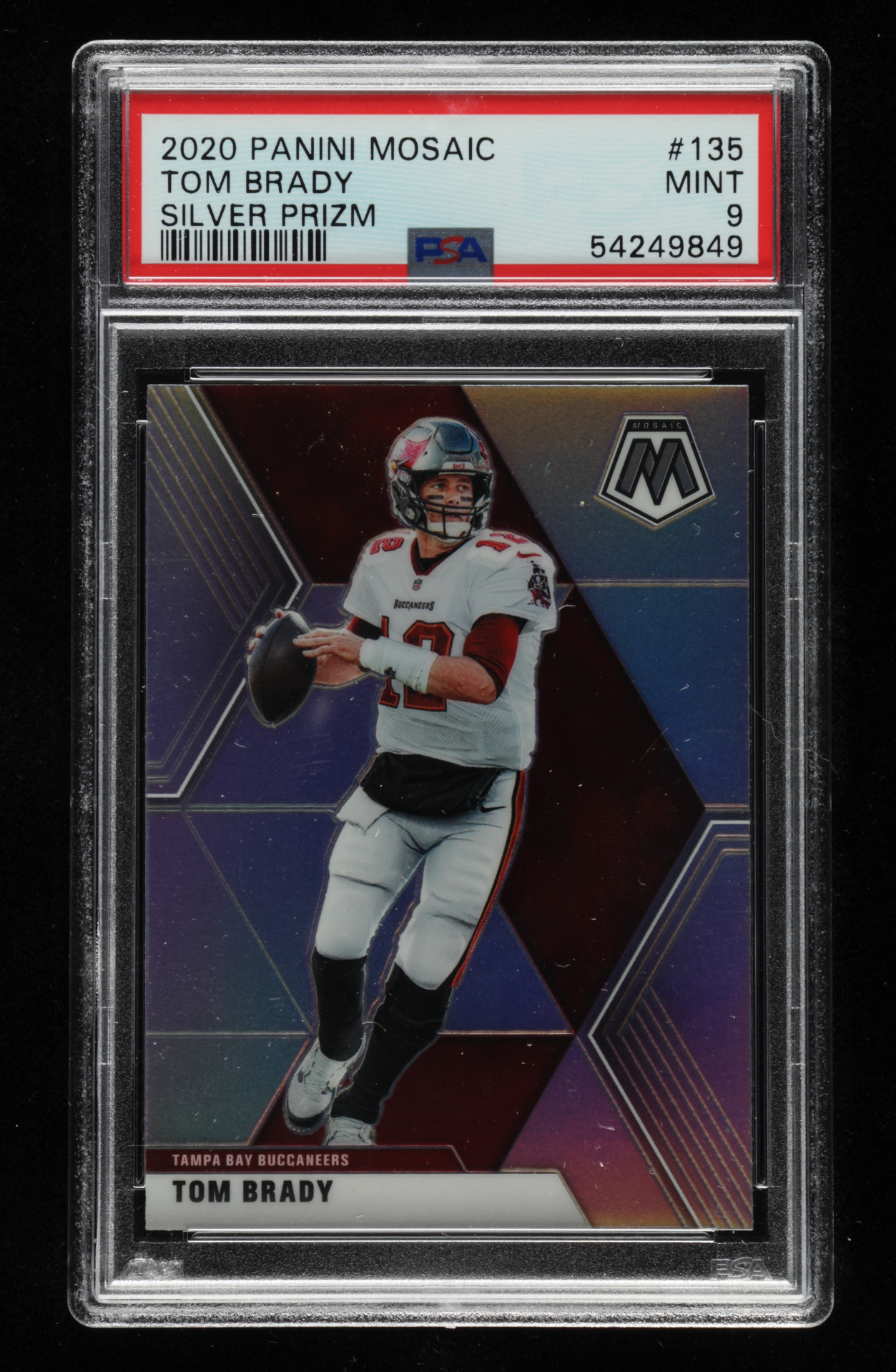 Tom Brady 2020 Panini Mosaic Silver #135 (PSA 9) at PristineAuction.com Tom Brady 2020 Panini Mosaic Silver #135 (PSA 9) at PristineAuction.com