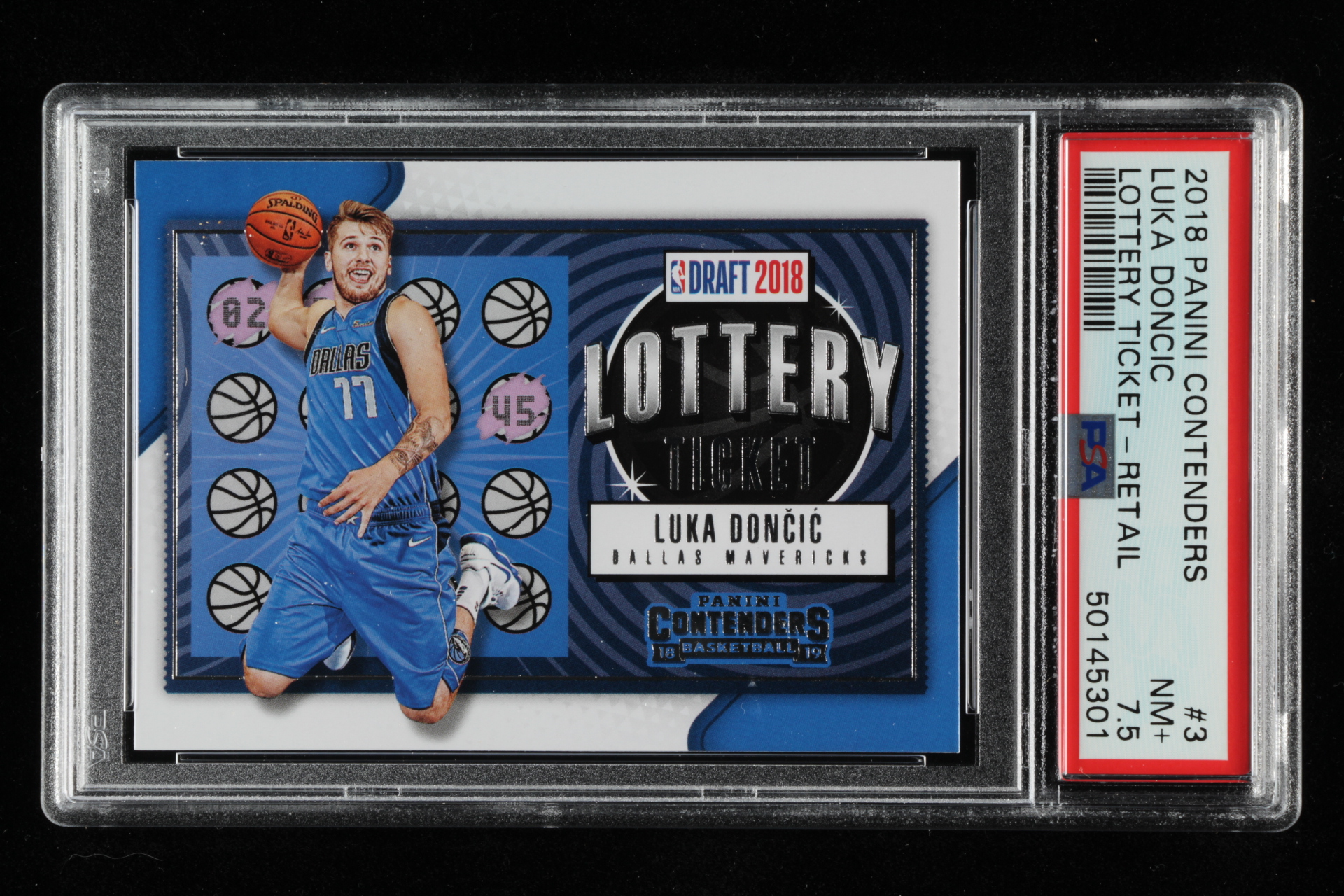 Luka Doncic 2018-19 Panini Contenders Lottery Ticket #3 (PSA 7.5) at PristineAuction.com Luka Doncic 2018-19 Panini Contenders Lottery Ticket #3 (PSA 7.5) at PristineAuction.com