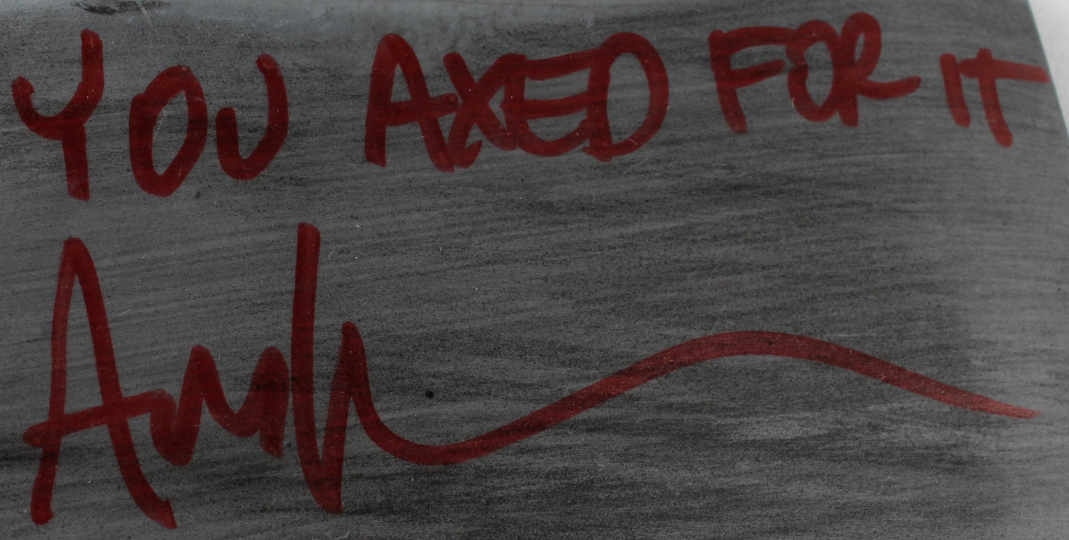 Ari Lehman Signed "Friday the 13th" Prop Replica Axe Inscribed "You Axed For It" (Lehman Hologram) at PristineAuction.com Ari Lehman Signed "Friday the 13th" Prop Replica Axe Inscribed "You Axed For It" (Lehman Hologram) at PristineAuction.com