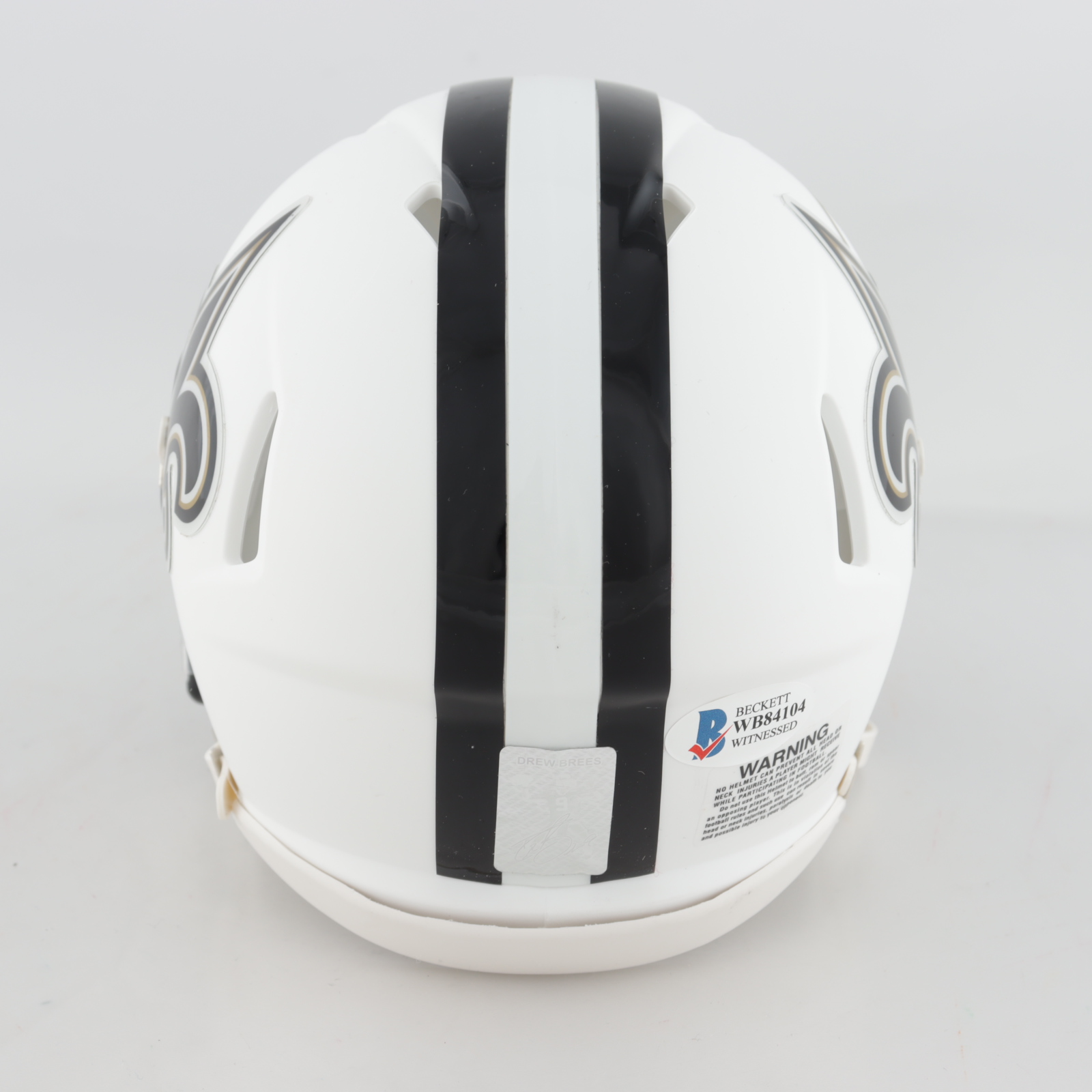 Drew Brees Signed Saints Matte White Speed Mini Helmet (Beckett COA & Brees Hologram) at PristineAuction.com Drew Brees Signed Saints Matte White Speed Mini Helmet (Beckett COA & Brees Hologram) at PristineAuction.com