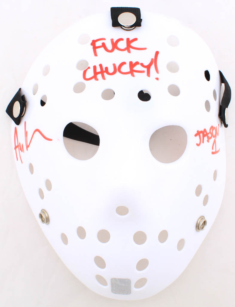 Ari Lehman Signed "Friday the 13th" Mask Inscribed "F*** Chucky!" & "Jason 1" (Lehman Hologram) at PristineAuction.com Ari Lehman Signed "Friday the 13th" Mask Inscribed "F*** Chucky!" & "Jason 1" (Lehman Hologram) at PristineAuction.com