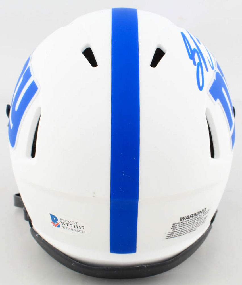 Saquon Barkley Signed Giants Lunar Eclipse Alternate Speed Mini Helmet (Beckett COA) at PristineAuction.com Saquon Barkley Signed Giants Lunar Eclipse Alternate Speed Mini Helmet (Beckett COA) at PristineAuction.com