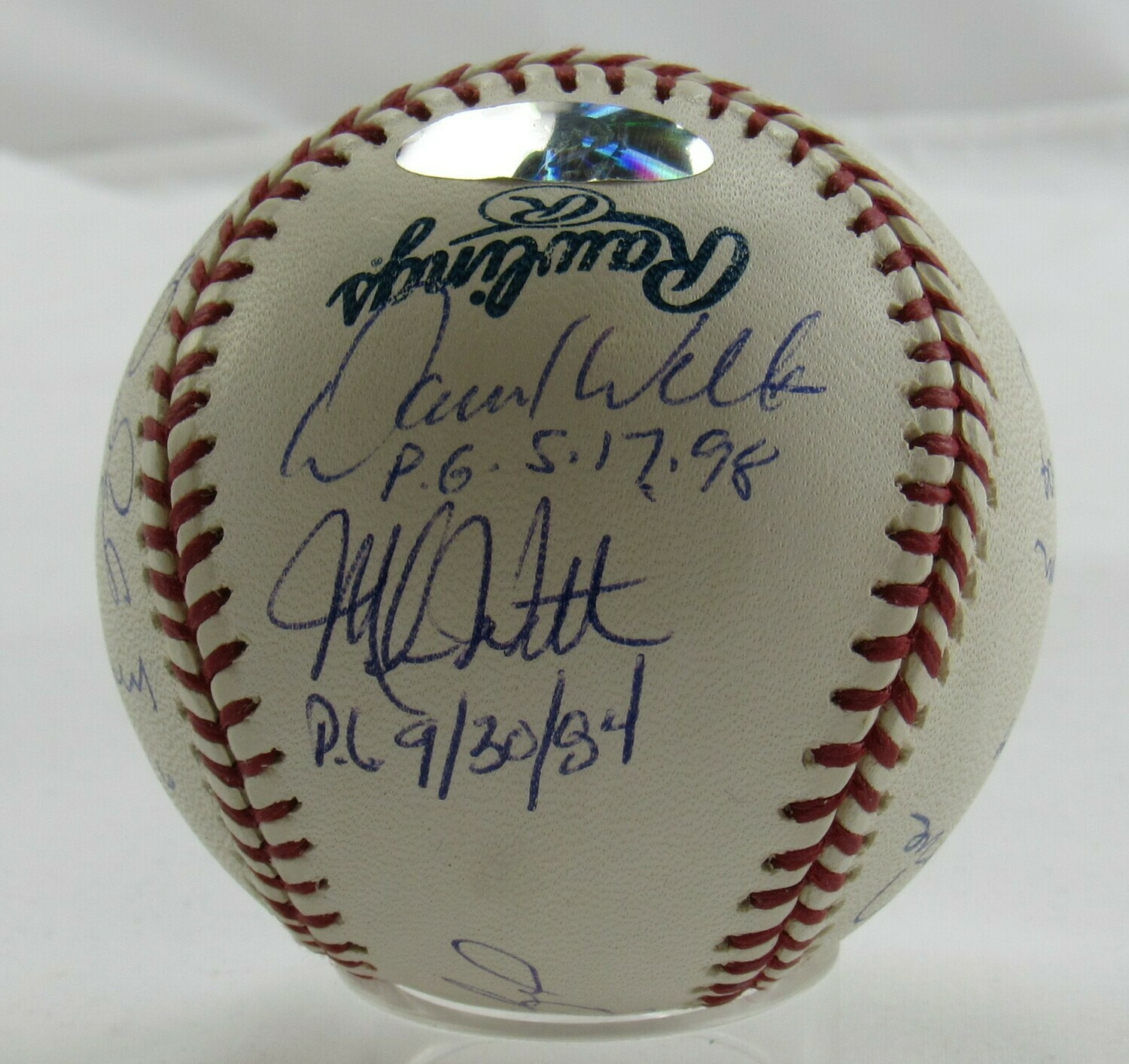 MLB Perfect Games OML Baseball Signed by (11) with Sandy Koufax, David Cone, Randy Johnson, Kenny Rogers, Don Larsen (JSA LOA) at PristineAuction.com MLB Perfect Games OML Baseball Signed by (11) with Sandy Koufax, David Cone, Randy Johnson, Kenny Rogers, Don Larsen (JSA LOA) at PristineAuction.com
