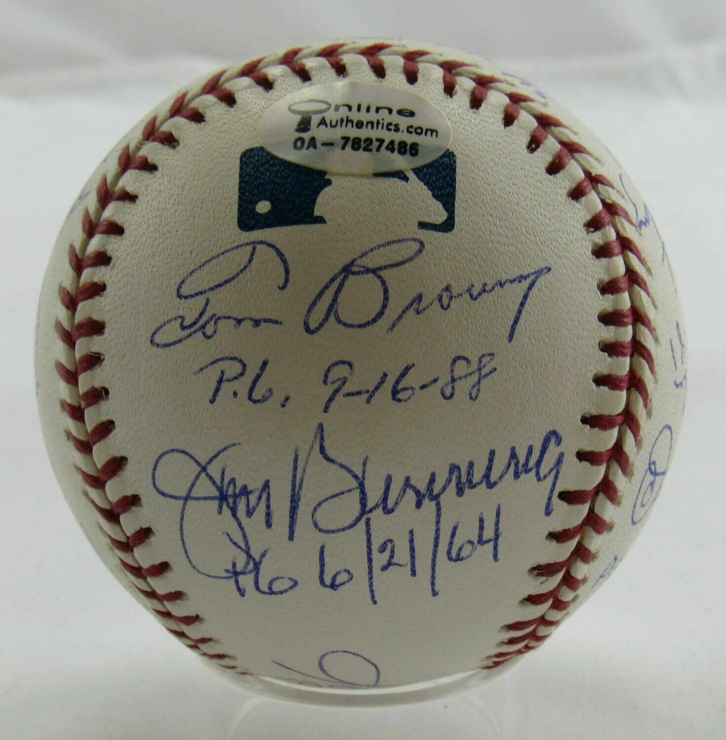 MLB Perfect Games OML Baseball Signed by (11) with Sandy Koufax, David Cone, Randy Johnson, Kenny Rogers, Don Larsen (JSA LOA) at PristineAuction.com MLB Perfect Games OML Baseball Signed by (11) with Sandy Koufax, David Cone, Randy Johnson, Kenny Rogers, Don Larsen (JSA LOA) at PristineAuction.com
