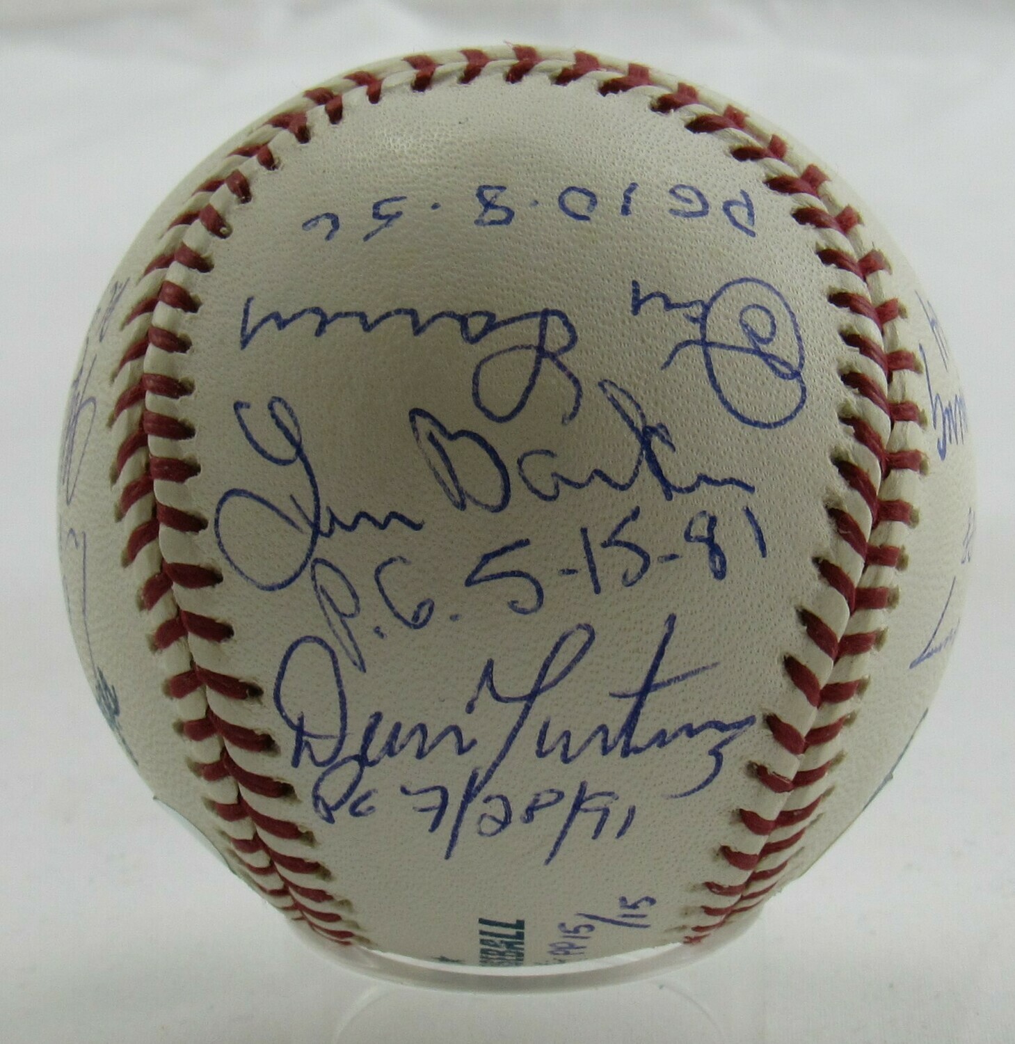 MLB Perfect Games OML Baseball Signed by (11) with Sandy Koufax, David Cone, Randy Johnson, Kenny Rogers, Don Larsen (JSA LOA) at PristineAuction.com MLB Perfect Games OML Baseball Signed by (11) with Sandy Koufax, David Cone, Randy Johnson, Kenny Rogers, Don Larsen (JSA LOA) at PristineAuction.com