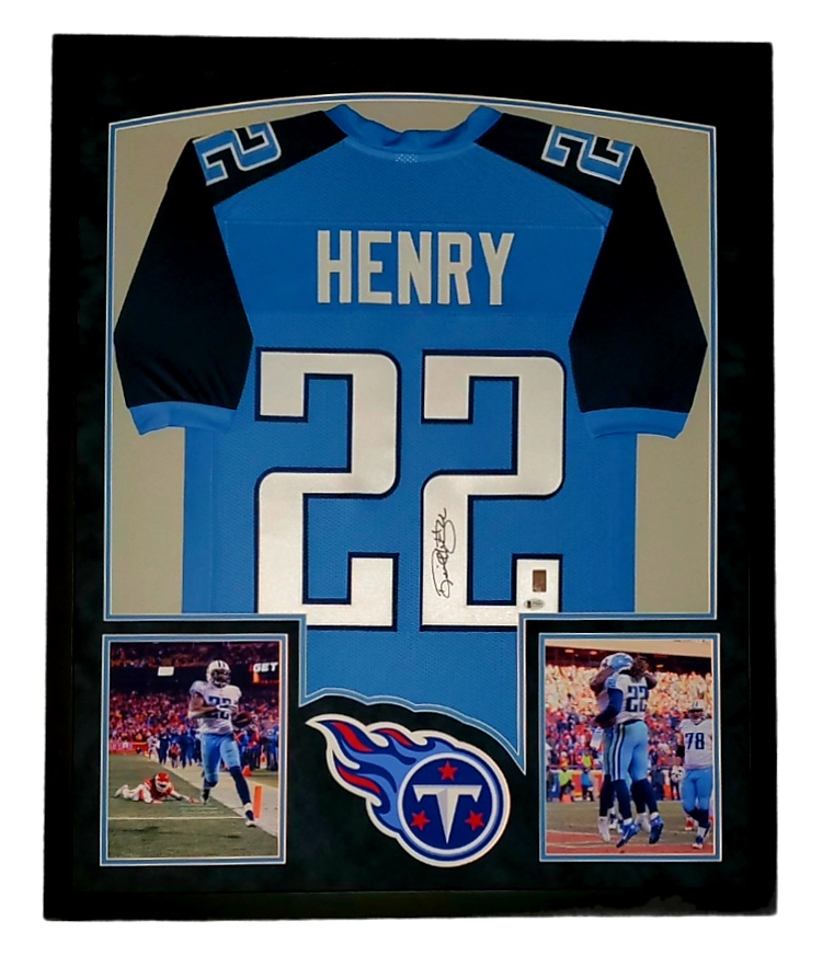 Derrick Henry Signed 32x41 Custom Framed Jersey Display with LED Lights (Beckett Hologram & Henry Hologram) at PristineAuction.com Derrick Henry Signed 32x41 Custom Framed Jersey Display with LED Lights (Beckett Hologram & Henry Hologram) at PristineAuction.com